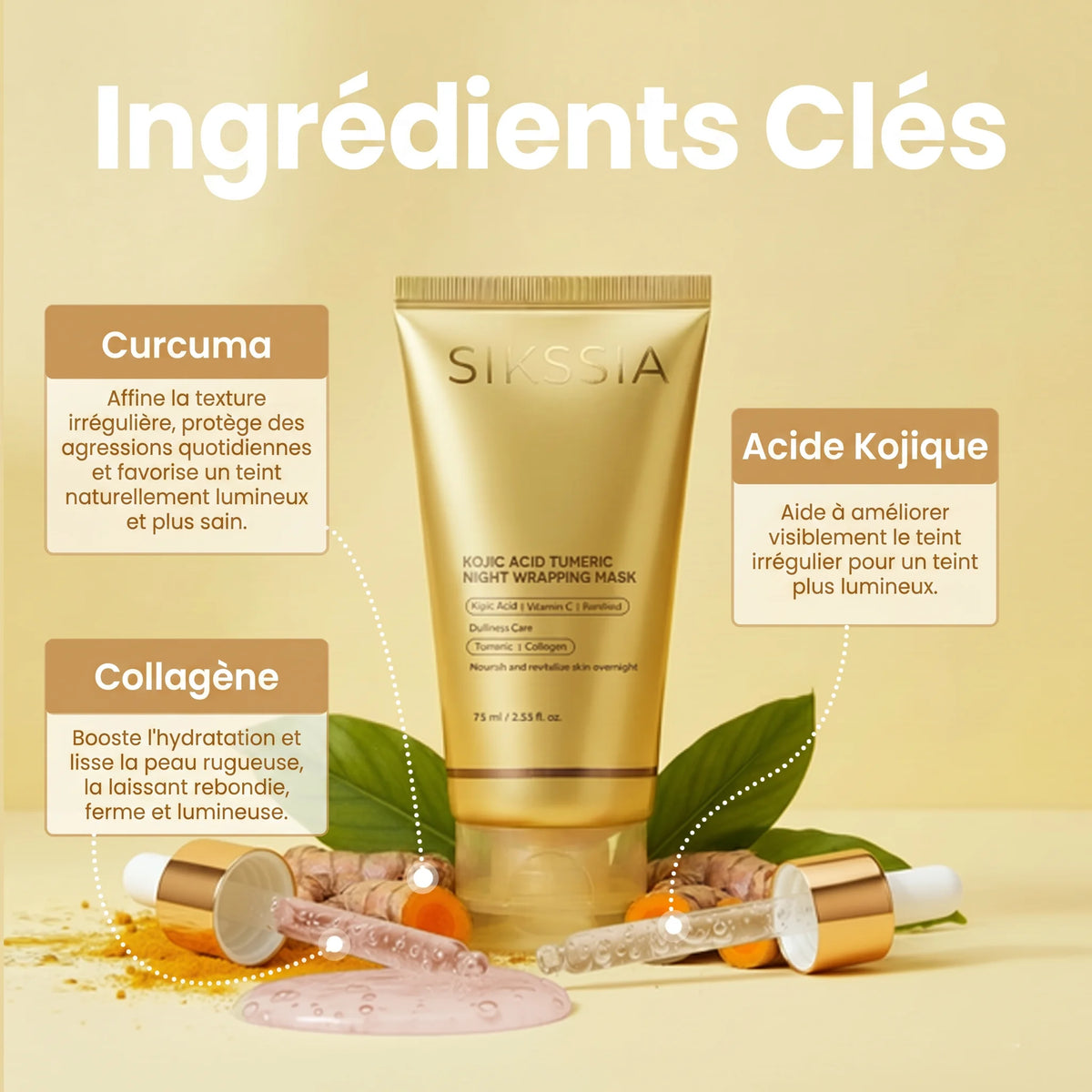 Masque Acide Kojique au Curcuma