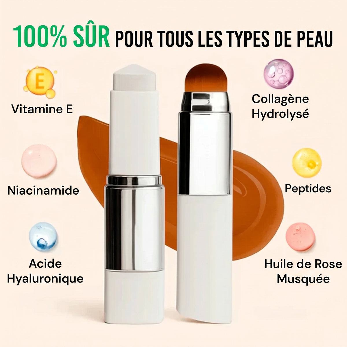 Stick Fond de Teint Coréen Changeant de Couleur